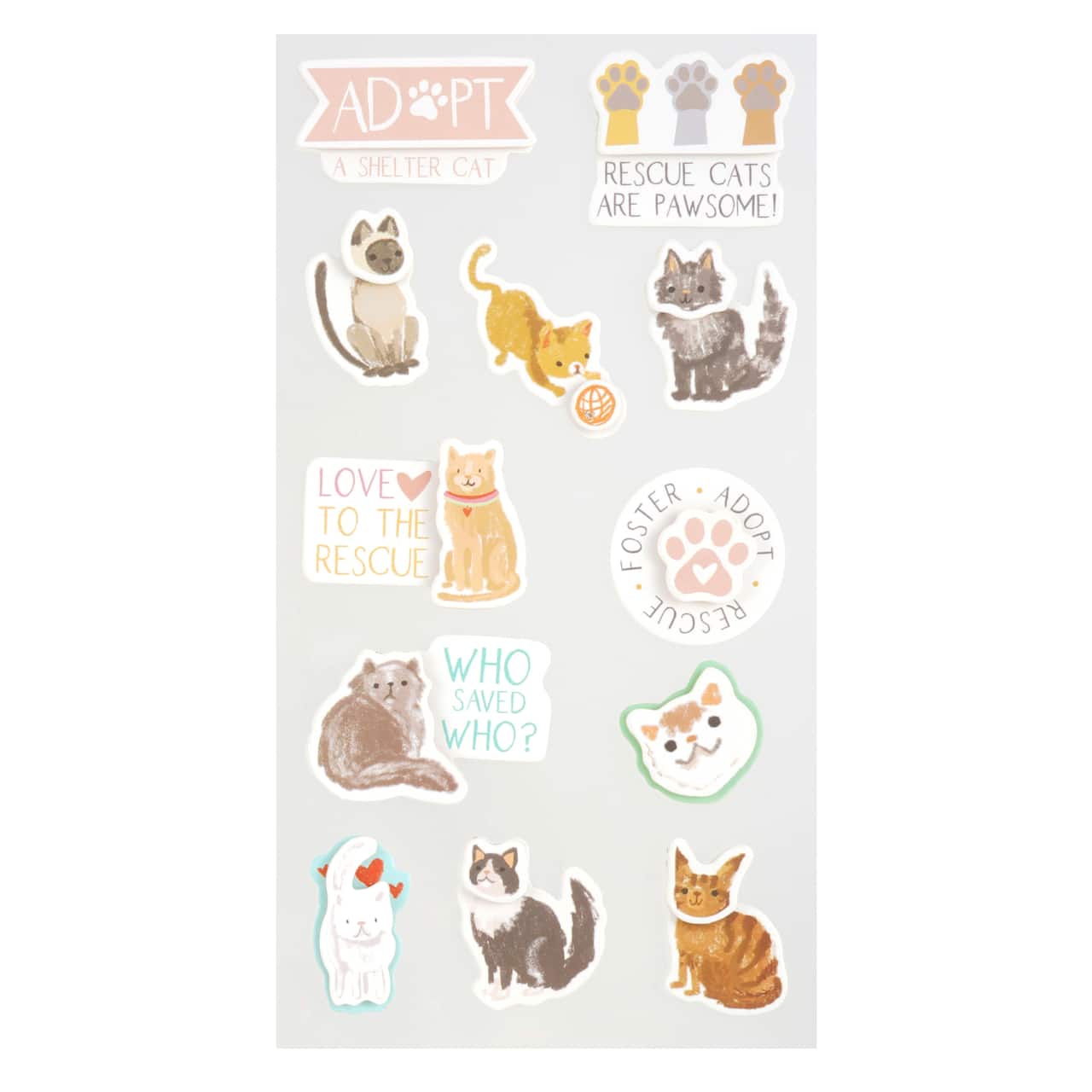 12 Pack: Rescue Cat Stickers by Recollections™